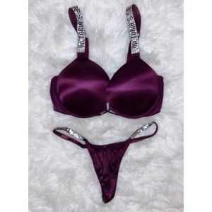 ❣️VS Shine Strop Bombshell Add-2-Cups Bra & Thong Set